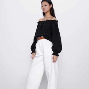 NWT Zara black off the shoulder top size S